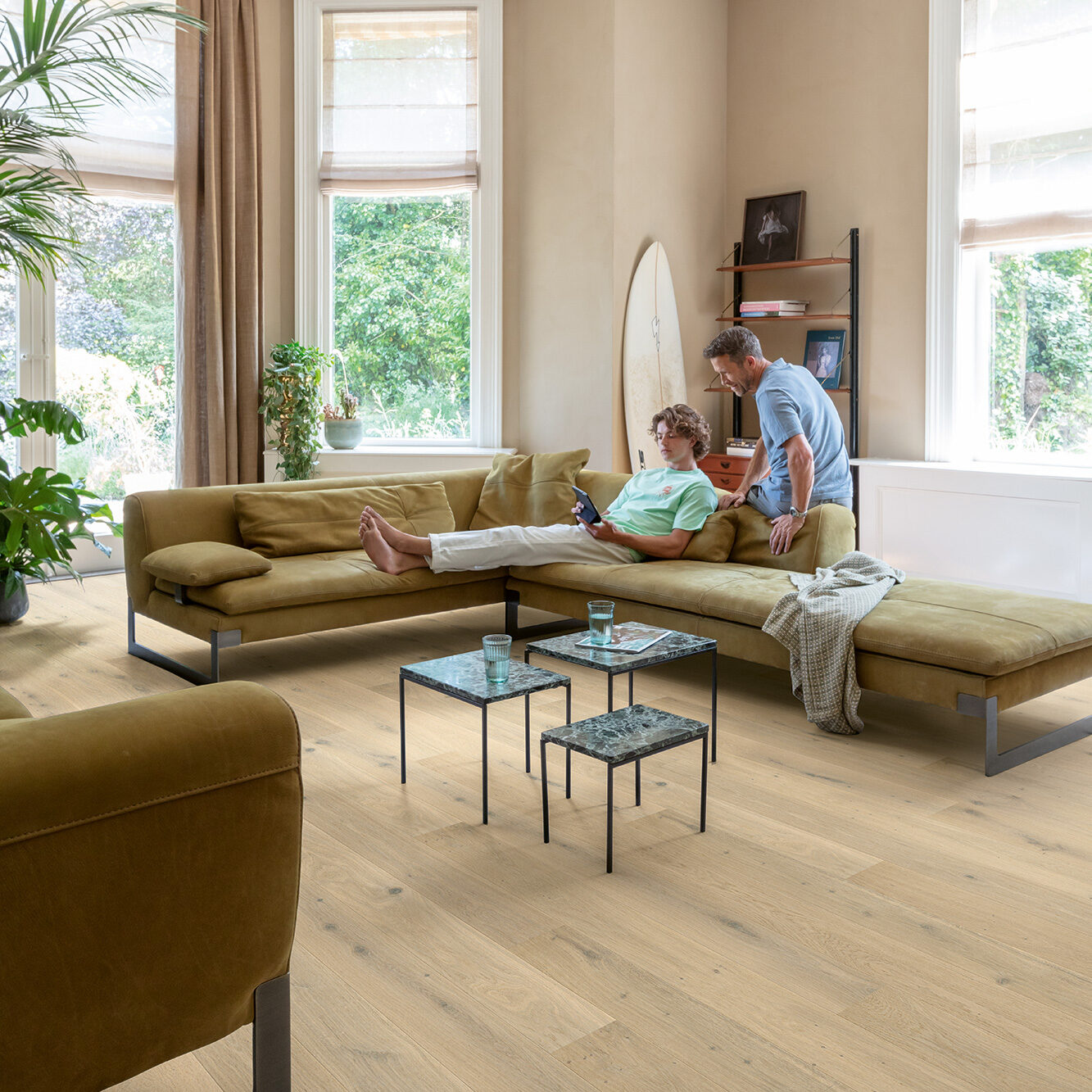 Quick-Step Amato - Creamy White Oak Extra Matt - First timber flooring with fully waterproof surface.