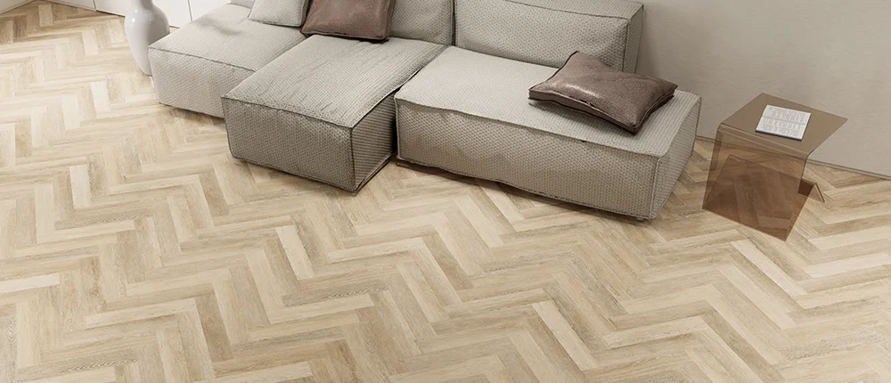 The Herringbone Beach Oak Hybrid Flooring