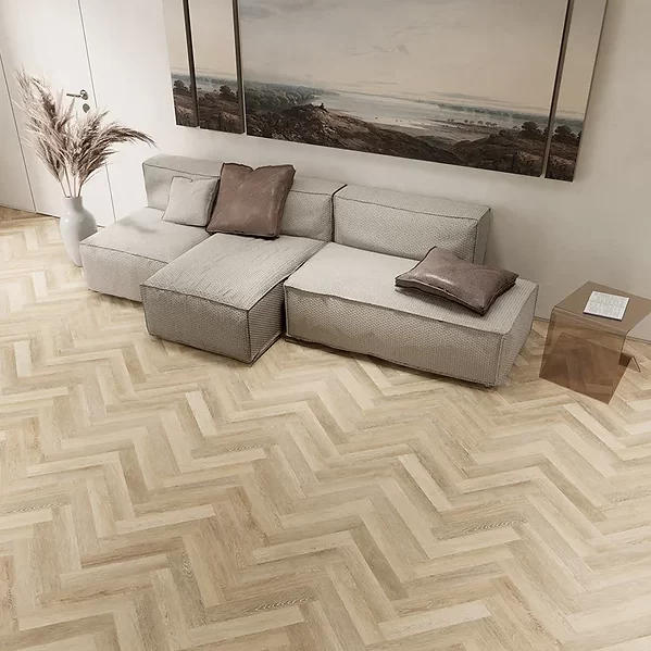 The Herringbone Beach Oak Hybrid Flooring