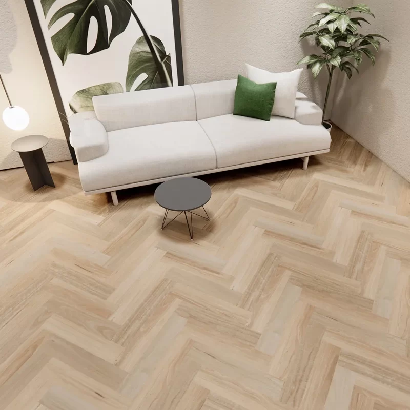 The Herringbone Coastal Blackbutt Hybrid Flooring