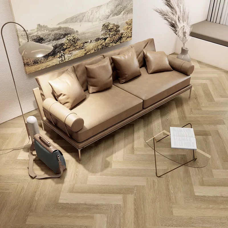 The Herringbone Natural Oak Hybrid Flooring