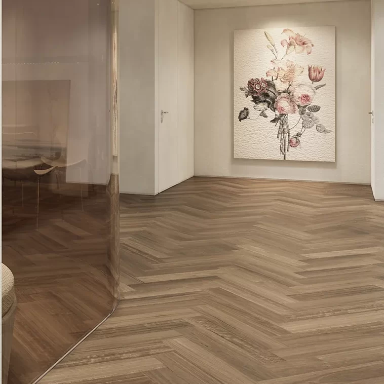 The Herringbone Spotted Gum Hybrid Flooring